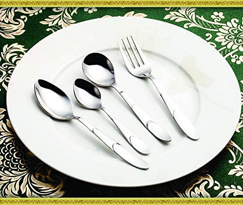 Parage 24 Pieces Stainless Steel Cutlery Set for Home & Kitchen (Contains: 6 Table Spoons, 6 Forks, 6 Tea Spoons, 6 Soup Spoons), Spoon Set, Luxury Dining Tableware Gift for House Warming, Silver - Image 2