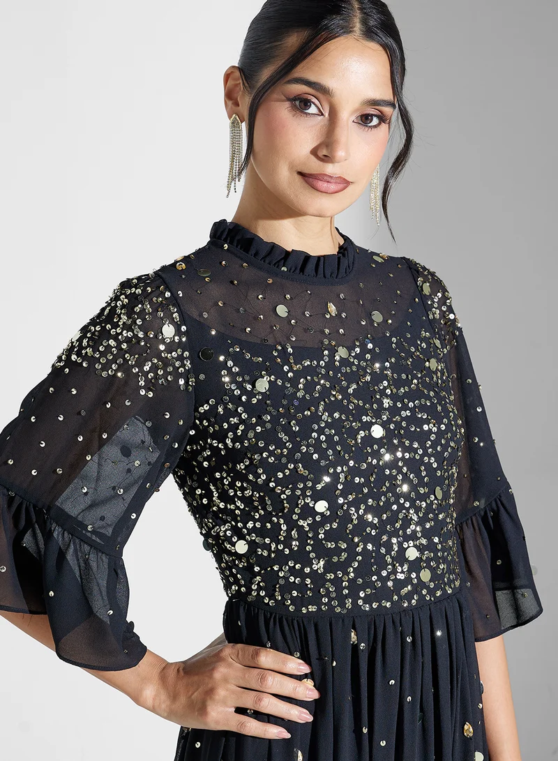 Amelia Rose Sequin Chiffon Dress