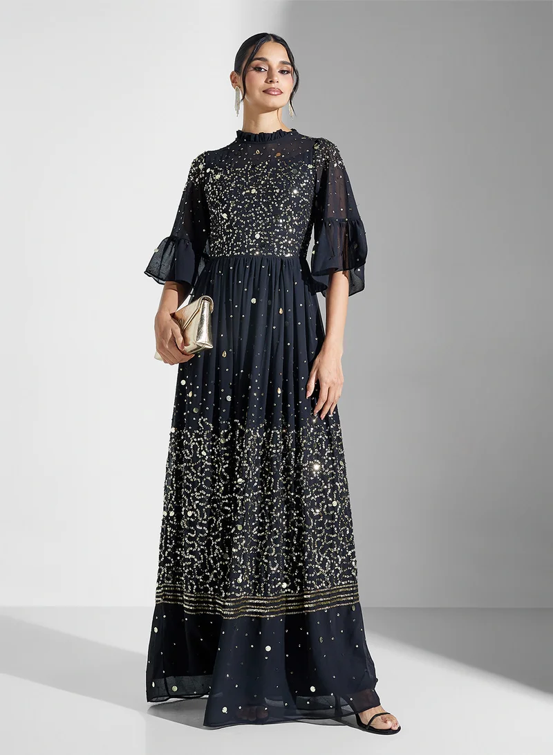 Amelia Rose Sequin Chiffon Dress