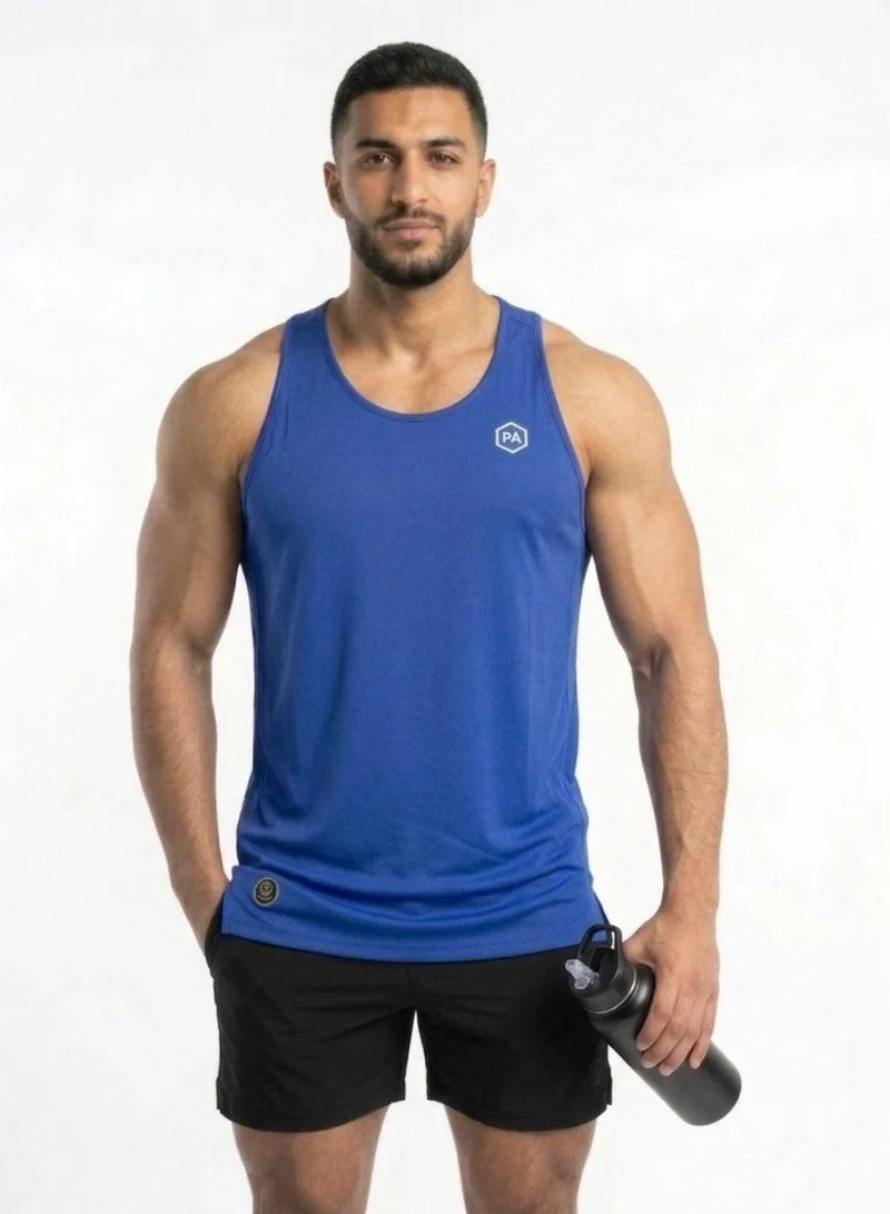 بريما إيس Men's Tank Top Workout Lightweight Gym Dry Fit Blue