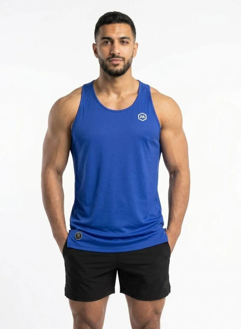 بريما إيس Men's Tank Top Workout Lightweight Gym Dry Fit Blue