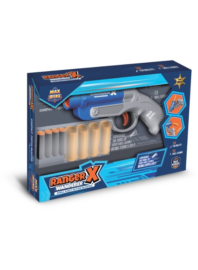 Max Defense Ranger X - Wanderer Shell Eject Action Blaster | 3X Eva Bullets | 3X Shell Castings | Age 3+ - Image 3