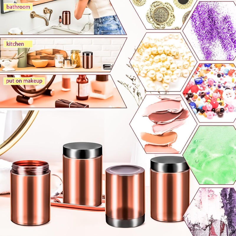MotBach 6 Pack 10oz Amber Plastic Jars Round Clear Containers with Lids, 300ml Empty Small Cosmetic Jars Makeup Containers, 10ounce Slime Jar Travel Cosmetic Container for Travel Makeup Beauty Product - Image 4