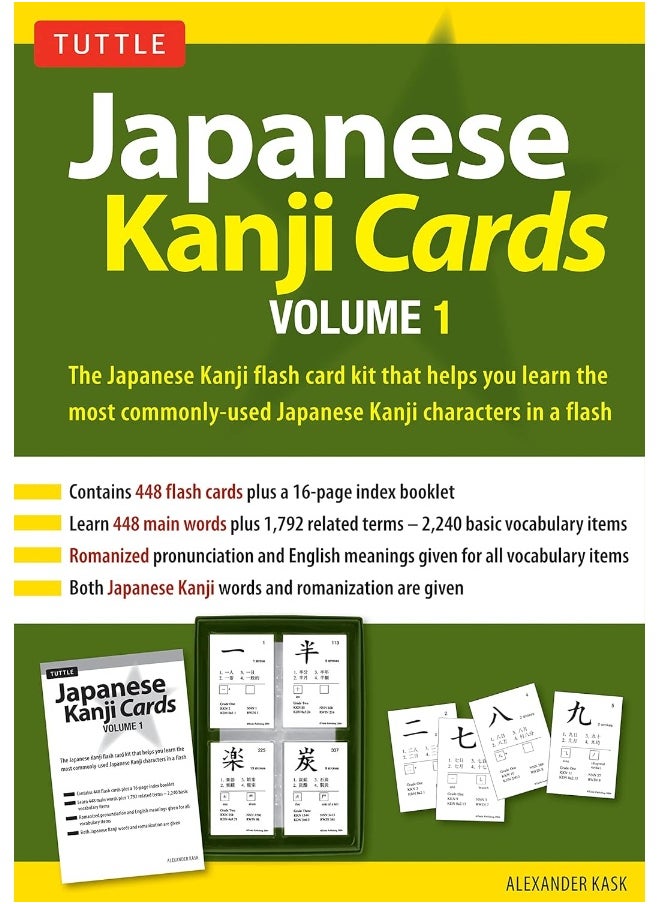 Japanese Kanji Cards Kit Volume 1: Learn 448 Japanese Characters Including Pronunciation, Sample Sentences & Related Compound Words (Volume 1) 