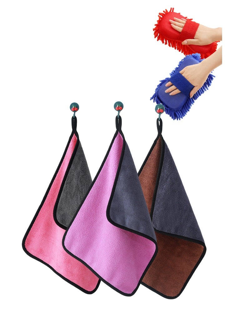 SARI SARI 3Pcs Microfiber Cleaning Cloth 40x30cm With 2 pcs Car Sponge 21x11x7cm - Image 1