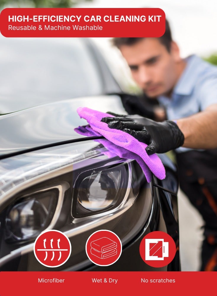 SARI SARI 3Pcs Microfiber Cleaning Cloth 40x30cm With 2 pcs Car Sponge 21x11x7cm - Image 3