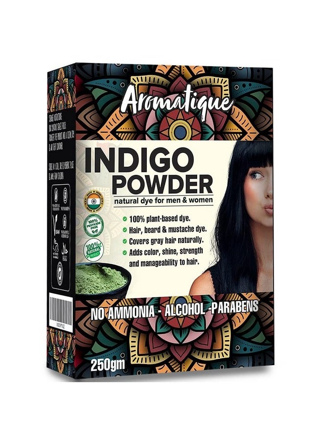 AROMATIQUE Indigo Powder For Hair Black,Natural Hair & Beard Dye, Herbal Indigo Powder For Natural Hair Coloring, Protects Hair From Damage 250Gms…  - Image 1