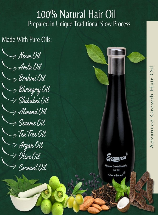 ECOSENSE Advance Growth Hair Oil | Ayurvedic Formula with Neem, Amla, Bhringraj and Natural Herbs for Strong| Hair Fall Prevention, and Scalp Nourishment(100ml) - Image 3