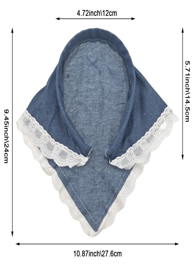 Capiant 3 Pack Denim Hair Scarves for Women - Boho Triangle Bandana Headband & Non-Slip Turban for Hair Styling, Fashion Head Cover Accessories - Image 2
