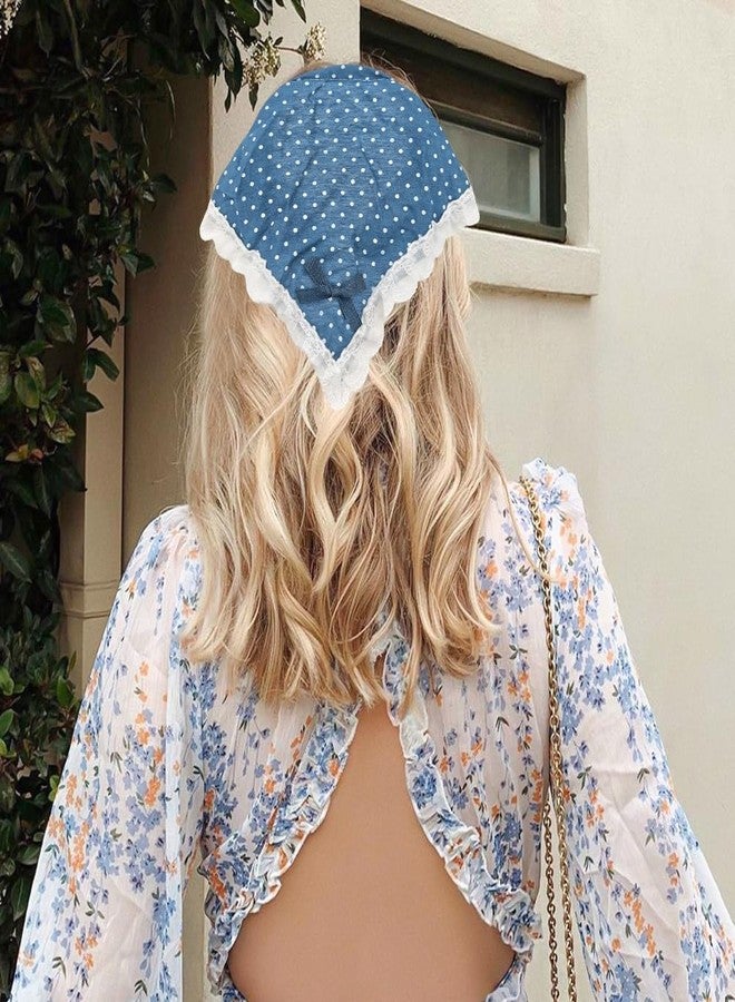 Capiant 3 Pack Denim Hair Scarves for Women - Boho Triangle Bandana Headband & Non-Slip Turban for Hair Styling, Fashion Head Cover Accessories - Image 5