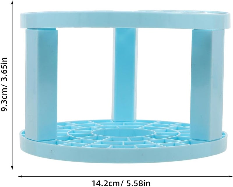 Makeup Brush Stand and Paint Brush Organizer for Artists Sky-blue Plastic Storage Rack with Pen Holder for Home and Studio Desk - Image 2