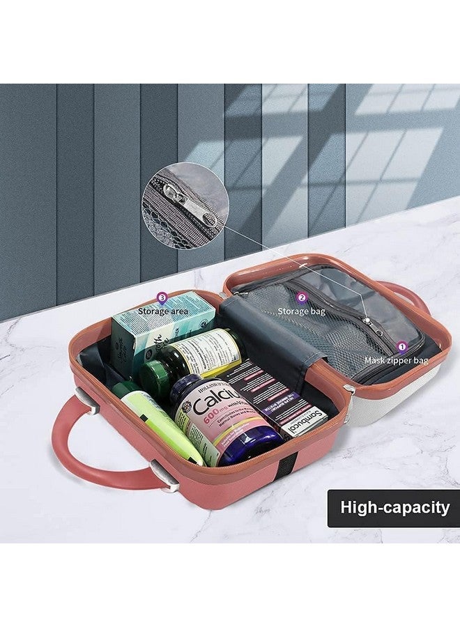 TONSYL Water Proof Hard Shell Cosmetic Bag Mini ABS Carrying Suitcase with Clip-on Function Women Girl Elastic Band Soft Handle with Zipper Hand Luggage Makeup Bag Travel Case - Image 4