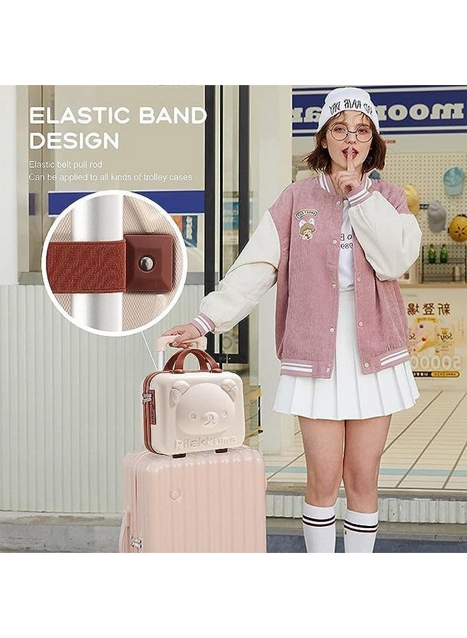 TONSYL Water Proof Hard Shell Cosmetic Bag Mini ABS Carrying Suitcase with Clip-on Function Women Girl Elastic Band Soft Handle with Zipper Hand Luggage Makeup Bag Travel Case - Image 5