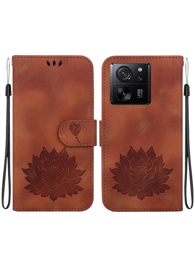 The Bros Case For Xiaomi Redmi K60 Ultra Lotus Embossed Leather Phone Case