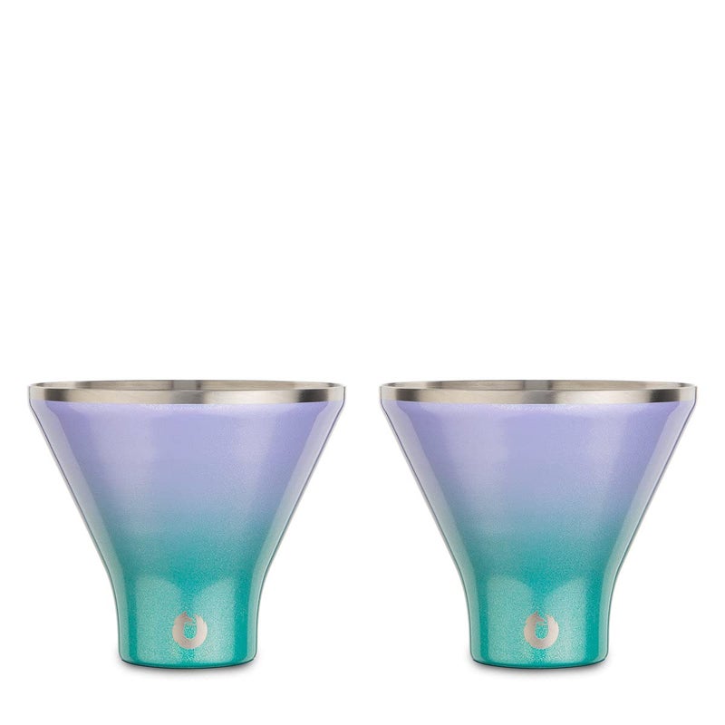 Snowfox Elegance Collection Insulated Stainless Steel Martini and Margarita Cocktail Glass  Set of 2  Mermaid  8Fl oz - Image 1