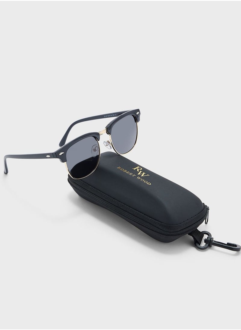 Robert Wood - Polarized Clubmaster Sunglasses - Image 1