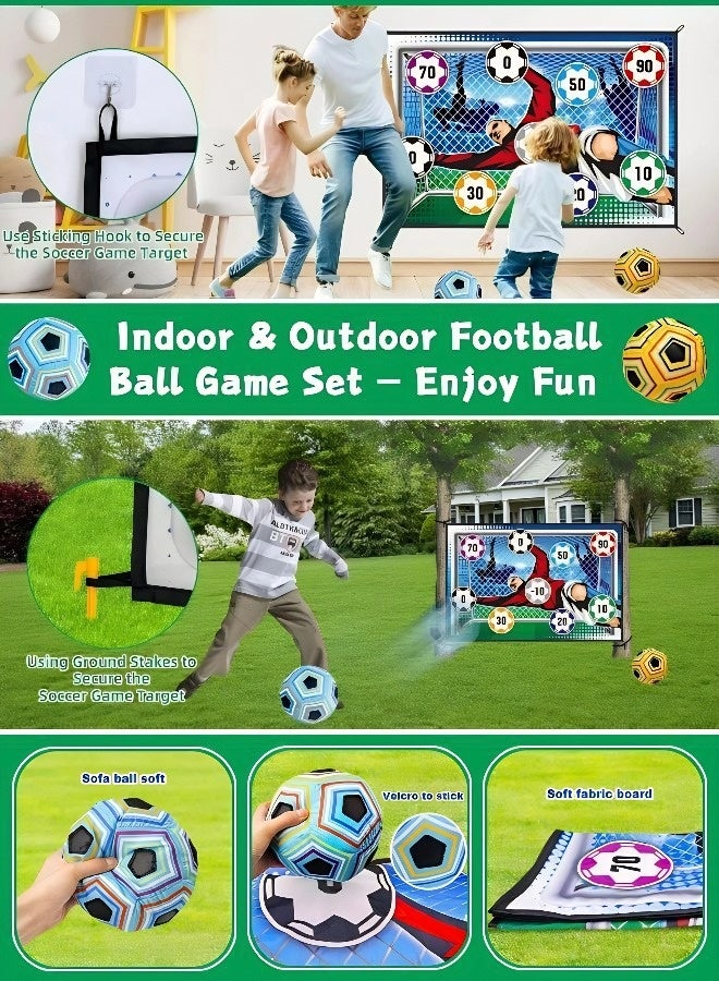 مجموعة ألعاب كرة القدم للأطفال، تتضمن كرة قدم ولوحة أهداف معلقة. لعبة رياضية ممتعة للاستخدام في الأماكن المغلقة والمفتوحة، وهي الهدية المثالية للأولاد والبنات. - Image 4