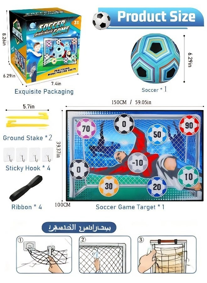 مجموعة ألعاب كرة القدم للأطفال، تتضمن كرة قدم ولوحة أهداف معلقة. لعبة رياضية ممتعة للاستخدام في الأماكن المغلقة والمفتوحة، وهي الهدية المثالية للأولاد والبنات. - Image 2