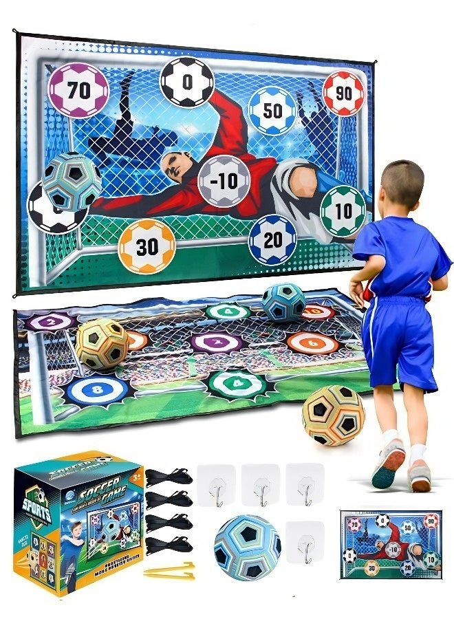 مجموعة ألعاب كرة القدم للأطفال، تتضمن كرة قدم ولوحة أهداف معلقة. لعبة رياضية ممتعة للاستخدام في الأماكن المغلقة والمفتوحة، وهي الهدية المثالية للأولاد والبنات. - Image 1