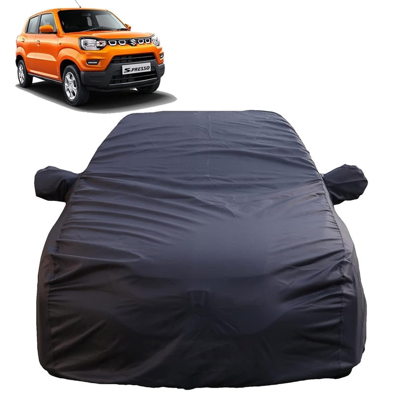 Autofact Spresso Waterproof Car Cover with Mirror Pockets, Grey Color, 4x4 American Matty,Triple Stitched, Compatible with Maruti Spresso Car Cover (2019 to 2024), Spresso Car Accessories - Image 1