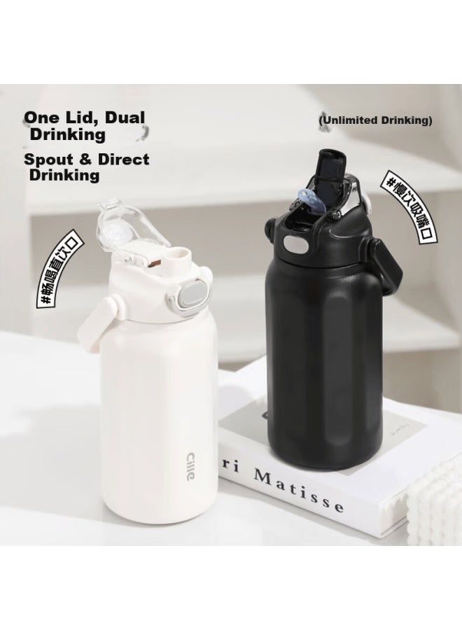 Cille Insulated Bottle 316 Stainless Steel Large Capacity Student Straw Water Cup Outdoor Portable Sports Water Bottle For Men And Women - Image 4