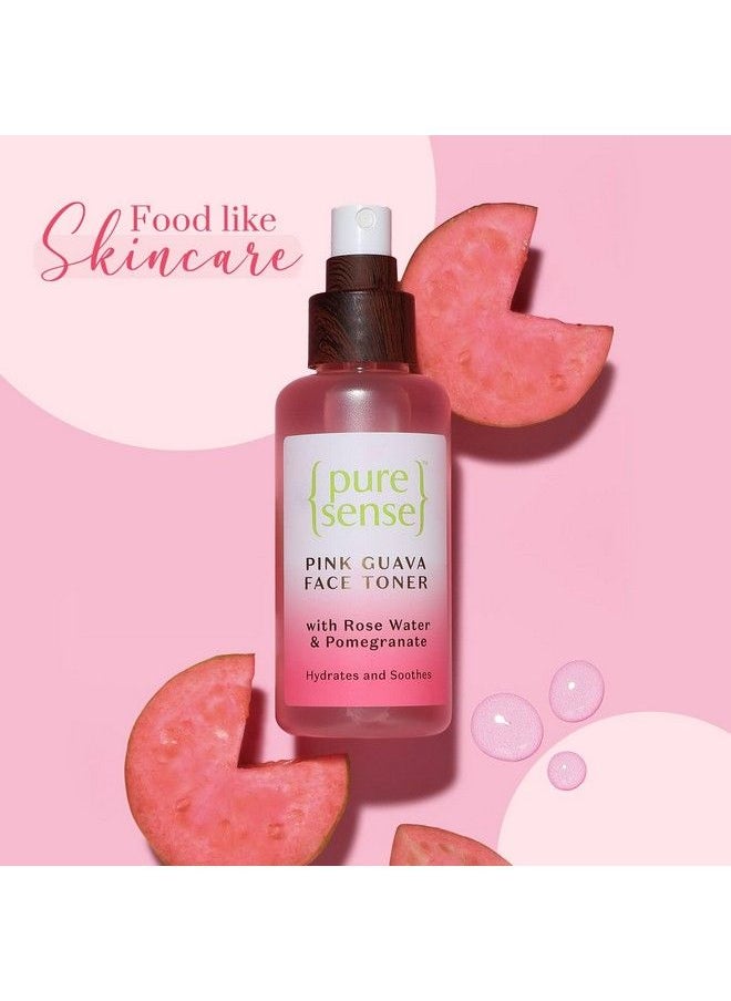 PureSense Pink Guava Face Toner With Rose Water Pomegranate & Bamboo Water For Daily Revitalised & Glowing Skin; All Skin Types; 100Ml  - Image 3
