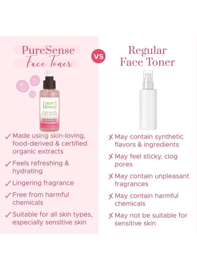 PureSense Pink Guava Face Toner With Rose Water Pomegranate & Bamboo Water For Daily Revitalised & Glowing Skin; All Skin Types; 100Ml  - Image 4