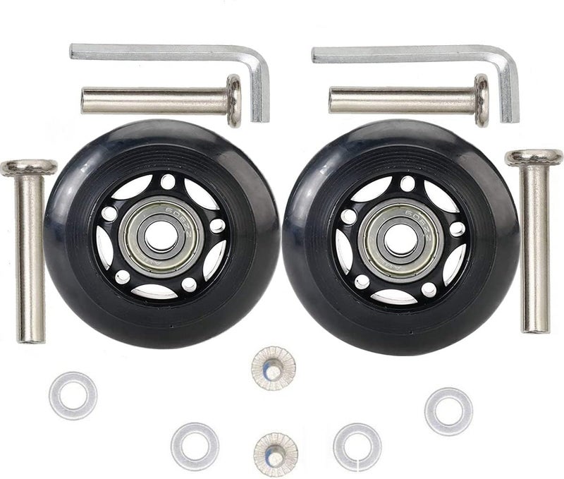 Oro 1 Pair Luggage Wheels Replacement 75 * 24mm Case Wheels with 8mm Bearings for Suitcase and Inline Outdoor Skate and Caster Board - Image 1