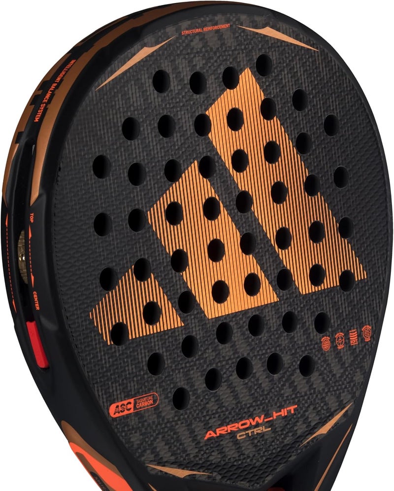 Adidas Arrow Hit Ctrl 2026 Padel Racket - Lightweight Performance Racquet For Control, Power & Comfort - Black/Orange - Image 1