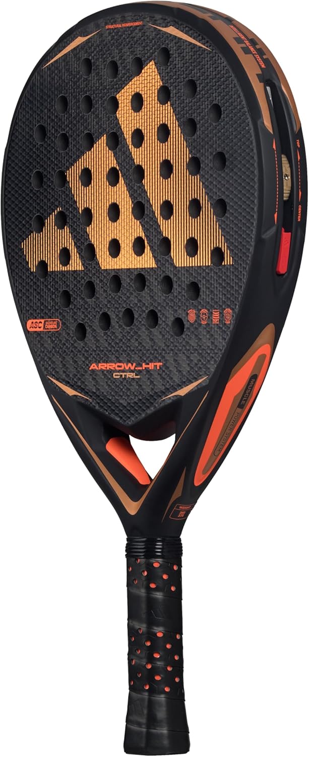 Adidas Arrow Hit Ctrl 2026 Padel Racket - Lightweight Performance Racquet For Control, Power & Comfort - Black/Orange - Image 3
