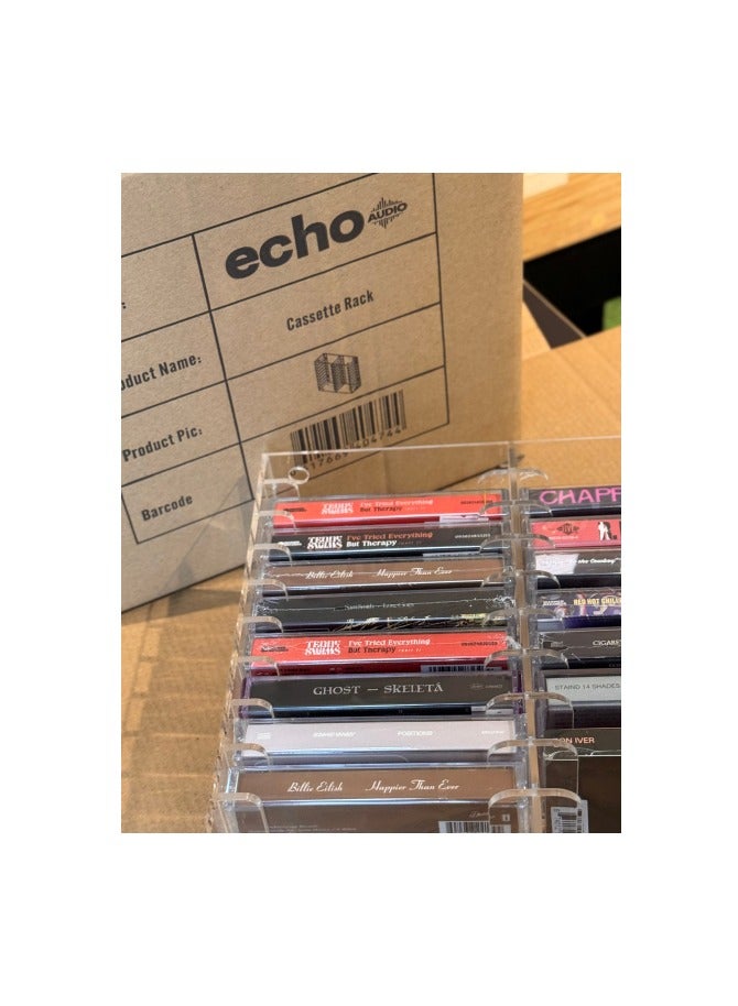 Generic Clear Acrylic Cassette Tape Rack – 3mm Thick, Holds Multiple Tapes, 230×80×210mm - Image 5