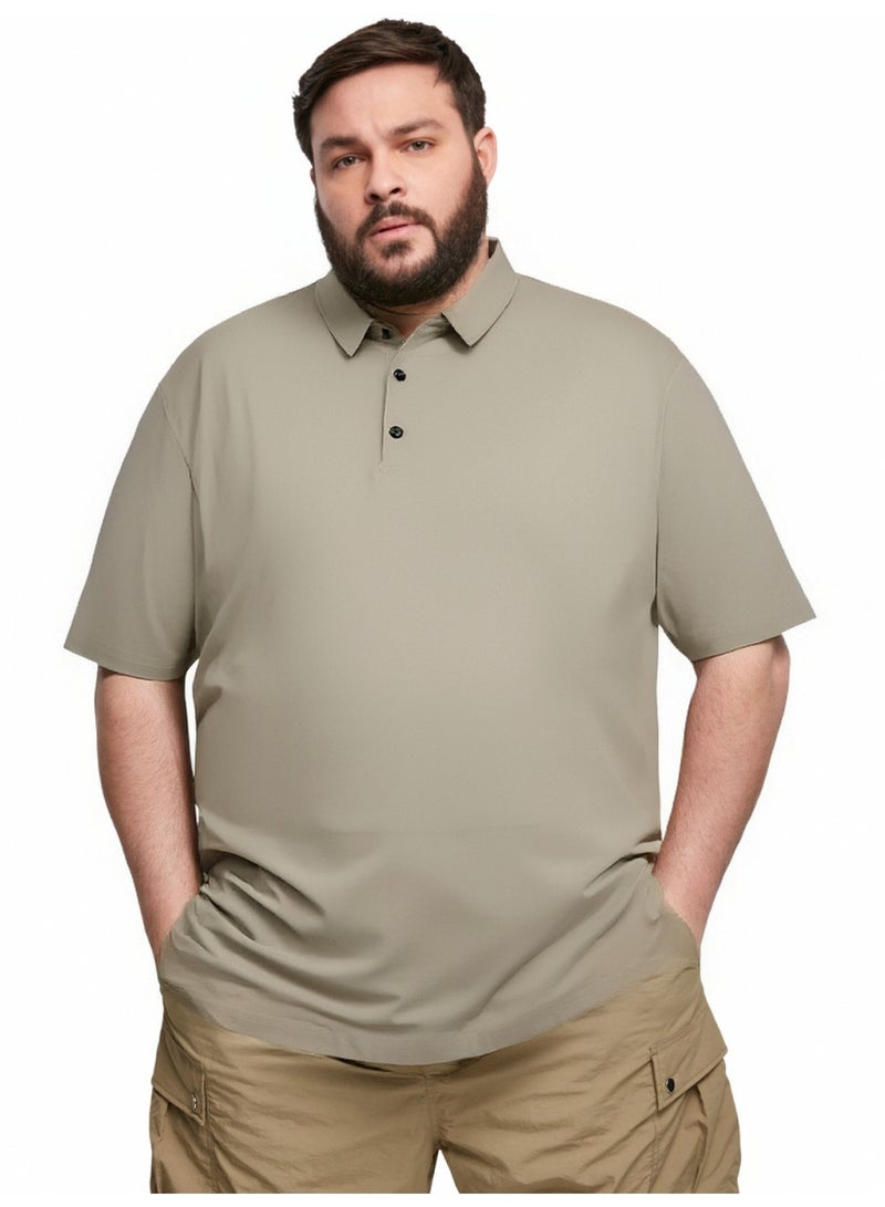 PATELIS Oversized Men's Polo Shirt with Ice Silk Cooling Nylon | Quick-Dry & Heat-Resistant 5XL 6XL 7XL  - Image 1