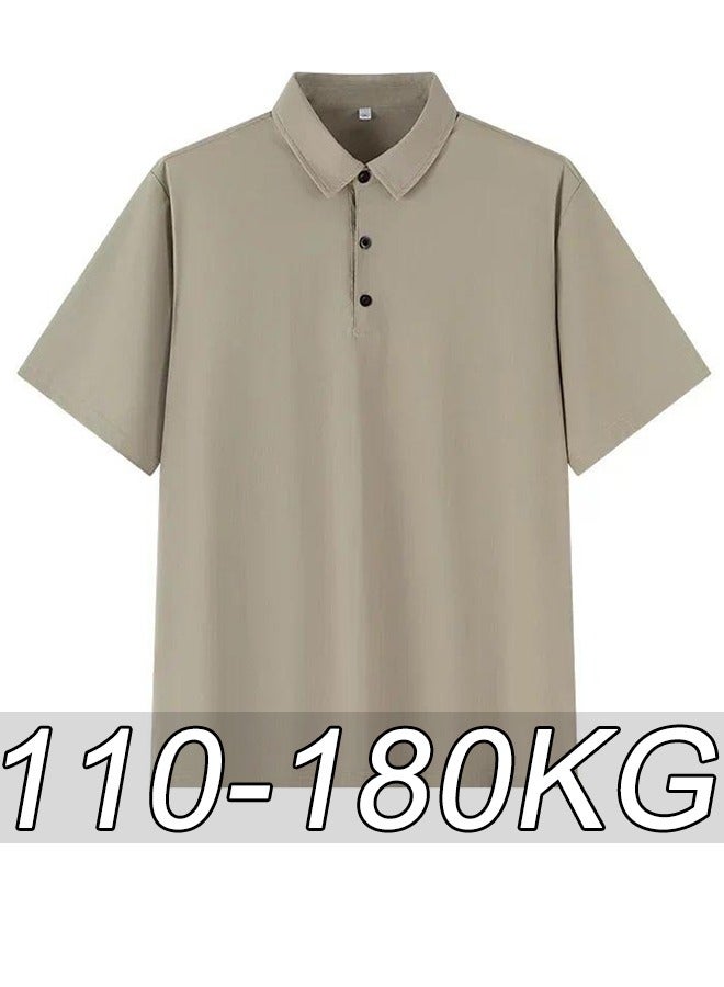 PATELIS Oversized Men's Polo Shirt with Ice Silk Cooling Nylon | Quick-Dry & Heat-Resistant 5XL 6XL 7XL  - Image 3