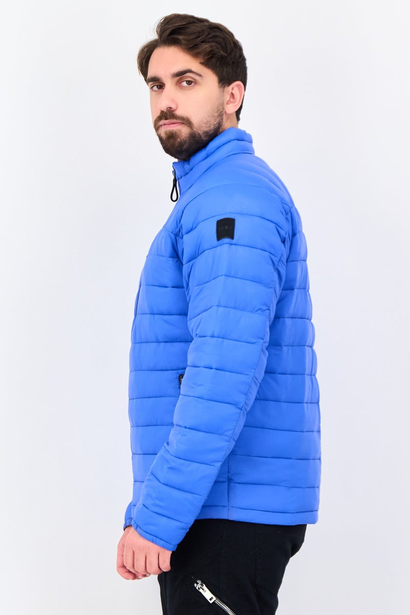 DKNY Men Quilted Puffer Jacket, Blue - Image 4