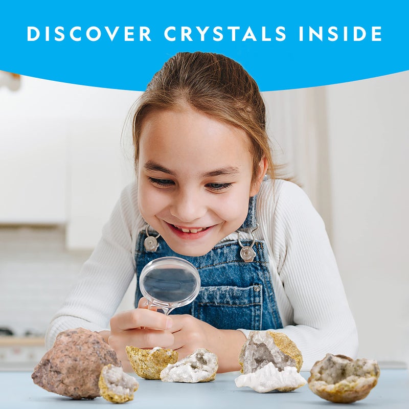 Blue Marble NATIONAL GEOGRAPHIC Break Open 10 Premium Geodes – includes Goggles and 2 Display Stands - Great STEM Science Kit, Geology Gift for Kids, Break Your Own Geodes with Crystals, Toys for Boys and Girls  - Image 2