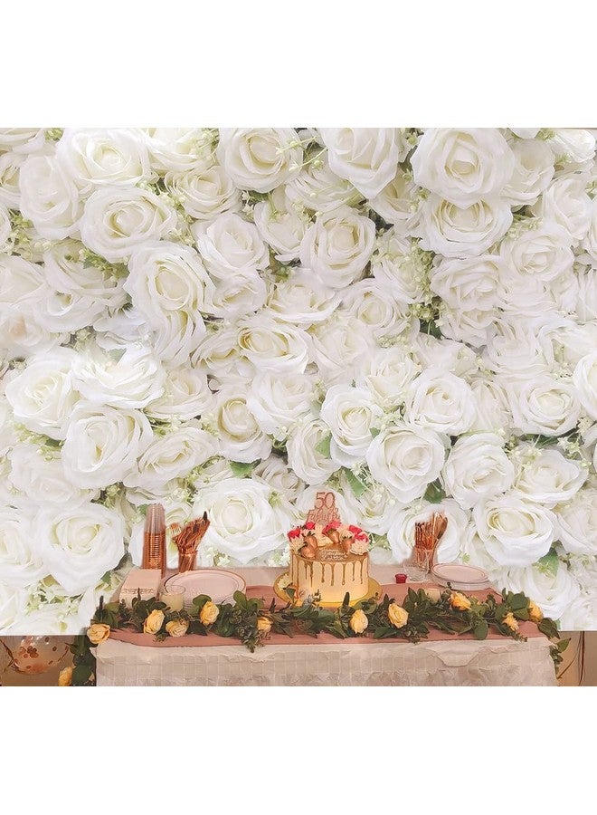 انروي خلفية تصوير زهور الورد الأبيض، موضوع الورد، حفلة عيد الحب، ديكور حفلات الزفاف (7X5 أقدام) - Image 3