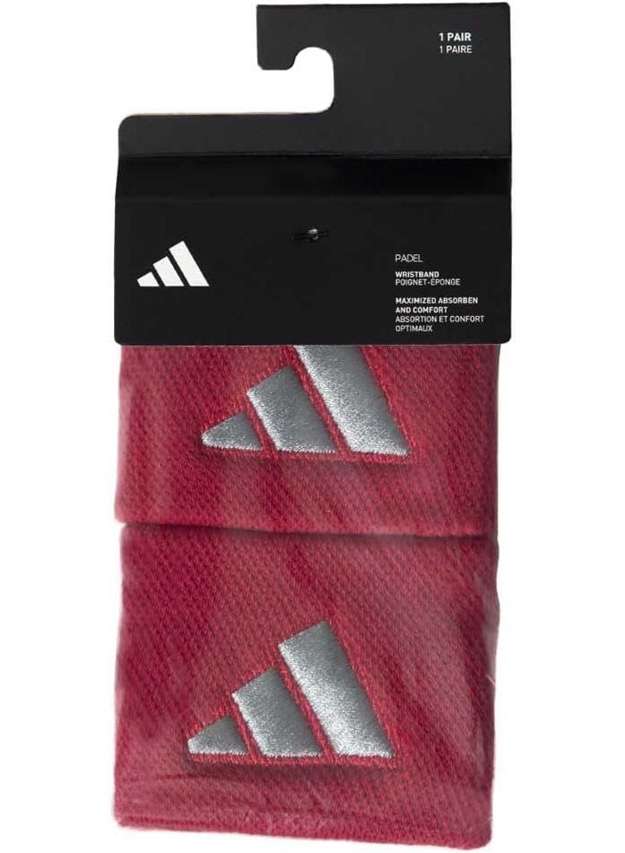 اديداس أشرطة معصم كبيرة أديداس – أحمر/رمادي، لامتصاص العرق أثناء التدريب المكثف - Image 1