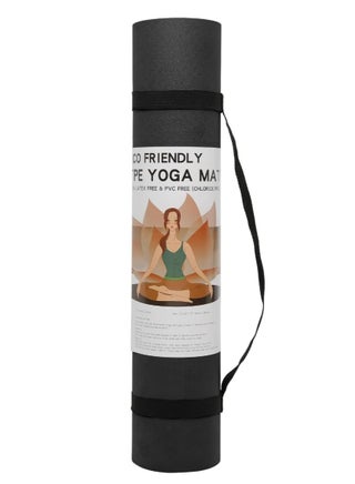 Yoga Mat Anti-Slip Exercise Mat With Carrying Bag Fitness Mat For Pilates 183Cm*61Cm*6Mm Thickness For Woman Man Beginners Black+Light Grey - view 3