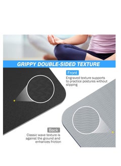 MahMir Yoga Mat Anti-Slip Exercise Mat with Carrying Bag Fitness Mat for Pilates 183CM*61CM*6MM Thickness for Woman Man Beginners  Black+Light Grey - pzsku/ZB6A26C6FF922D524ABBAZ/45/_/1705608994/13ff9a6f-71ac-433e-bd42-5c0f1b767f9e