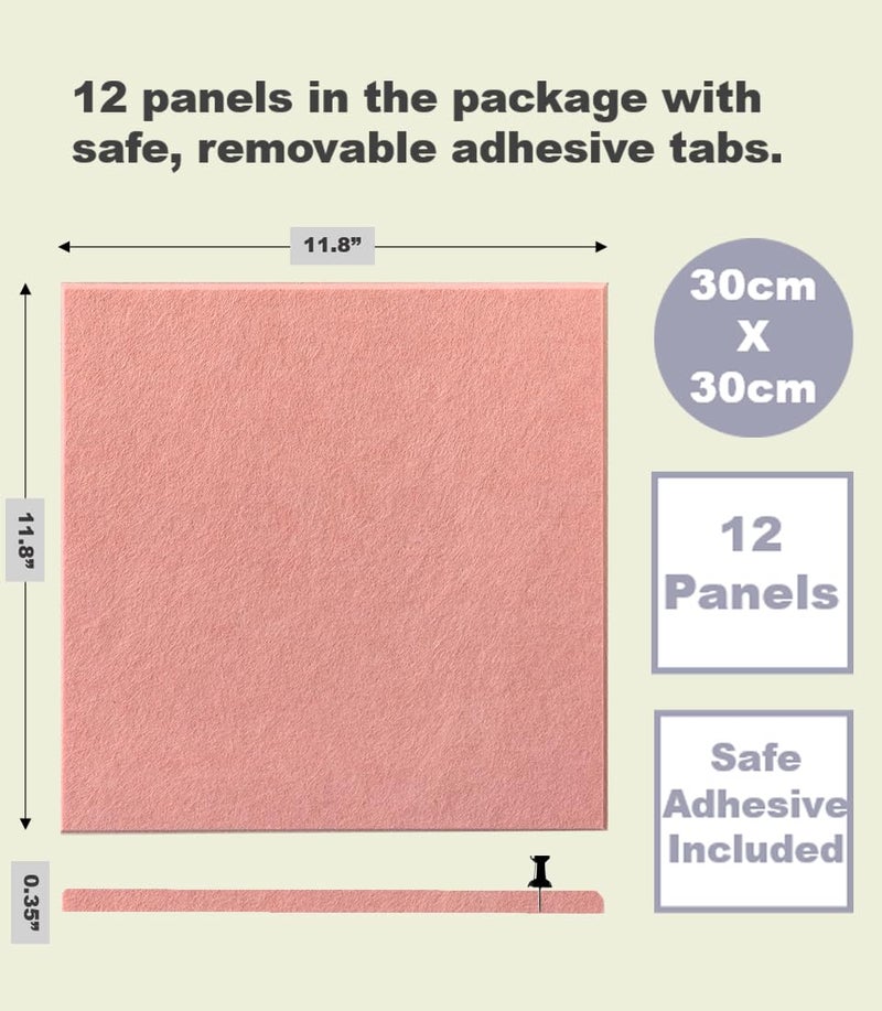 DECORITA Large Cork Board Alternative - 47"x35" 12 Pack Felt Wall Tiles with Safe Removable Adhesive Tabs, Cork Wall Tiles Cork Board for Home Office Pin Board Tack Board 48 x 36 - Pink - Image 2