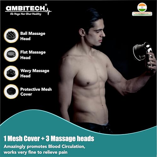 AmbiTech Premium Personal Massager With 1 Year Replacement Warrenty| Deep Tissue Percussion Massage for Shoulder, Leg, Foot, Muscles|Electric 4 Versatile Massage Heads - Image 2