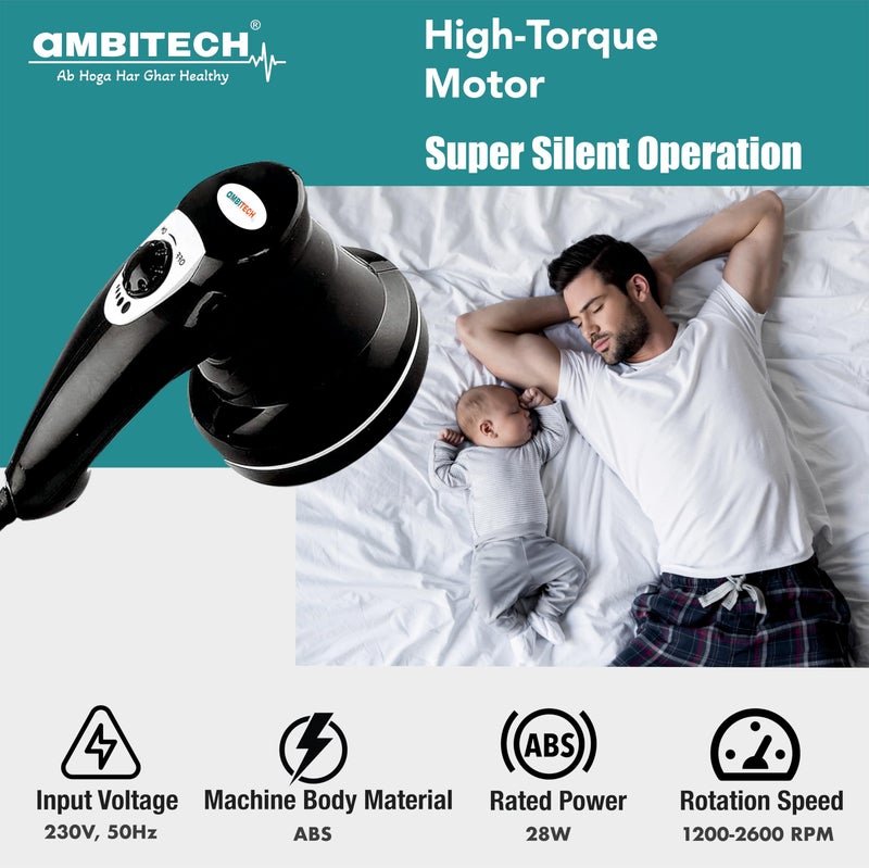 AmbiTech Premium Personal Massager With 1 Year Replacement Warrenty| Deep Tissue Percussion Massage for Shoulder, Leg, Foot, Muscles|Electric 4 Versatile Massage Heads - Image 4