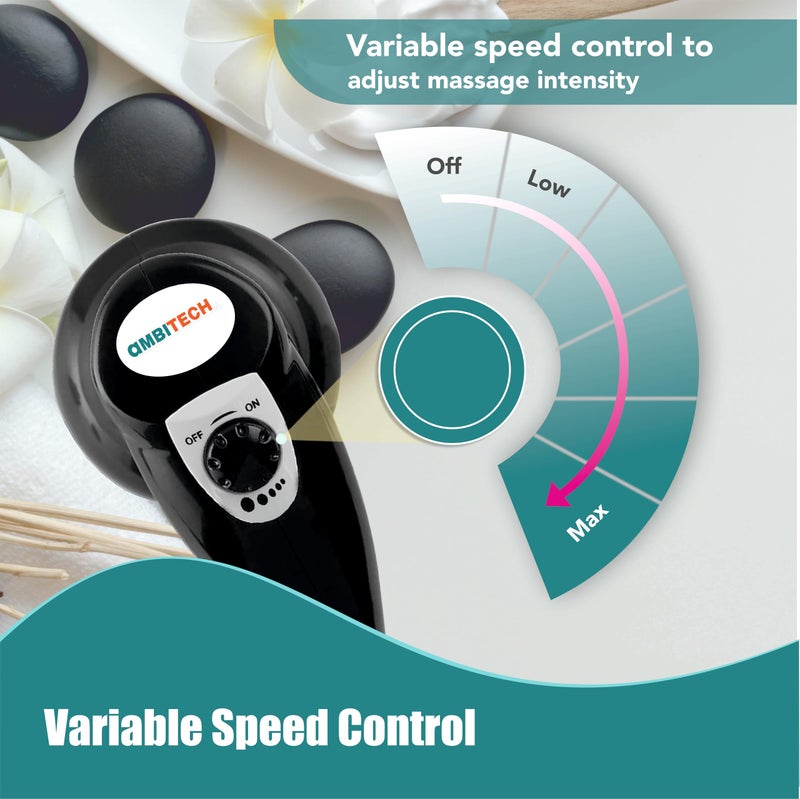 AmbiTech Premium Personal Massager With 1 Year Replacement Warrenty| Deep Tissue Percussion Massage for Shoulder, Leg, Foot, Muscles|Electric 4 Versatile Massage Heads - Image 3