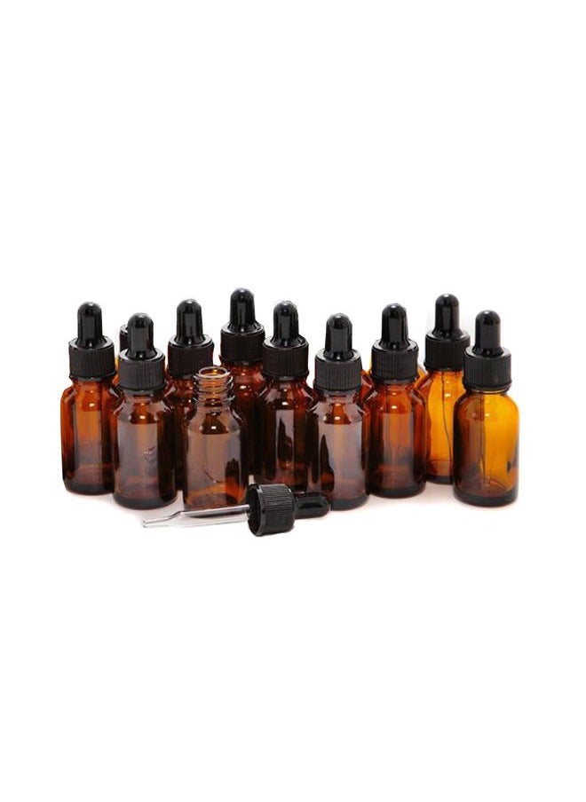 ericotry 12 PCS Refillable 10ML Amber Glass Droppers Essential Oil Bottles Aromatherapy Cosmetics Elite Fluid Container Jar Pot Holder with Glass Eye Dropper and Black Caps  - Image 1