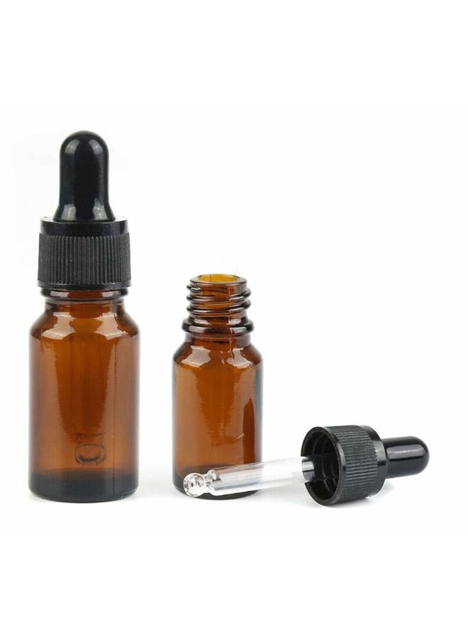 ericotry 12 PCS Refillable 10ML Amber Glass Droppers Essential Oil Bottles Aromatherapy Cosmetics Elite Fluid Container Jar Pot Holder with Glass Eye Dropper and Black Caps  - Image 4