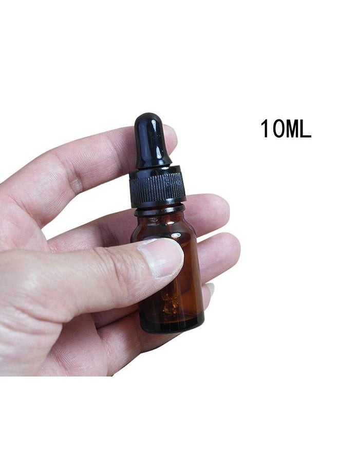 ericotry 12 PCS Refillable 10ML Amber Glass Droppers Essential Oil Bottles Aromatherapy Cosmetics Elite Fluid Container Jar Pot Holder with Glass Eye Dropper and Black Caps  - Image 2