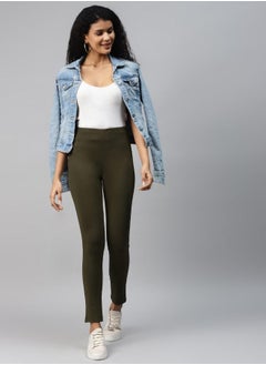 Hubberholme Olive Jeggings For Women  - Image 1