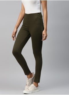 Hubberholme Olive Jeggings For Women  - Image 4