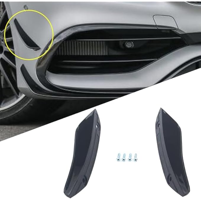 FINMOKAL Front Bumper Side Spoiler Splitters Fins Compatible with Mercedes Benz CLA Class W117 C117 2016-2019 CLA200 CLA220 - Image 2