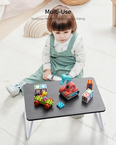FISYOD Foldable Lap Desk Laptop Bed Desk Portable Bed Table Laptop Stand for Bed Couch Lightweight Mini Black - Image 3